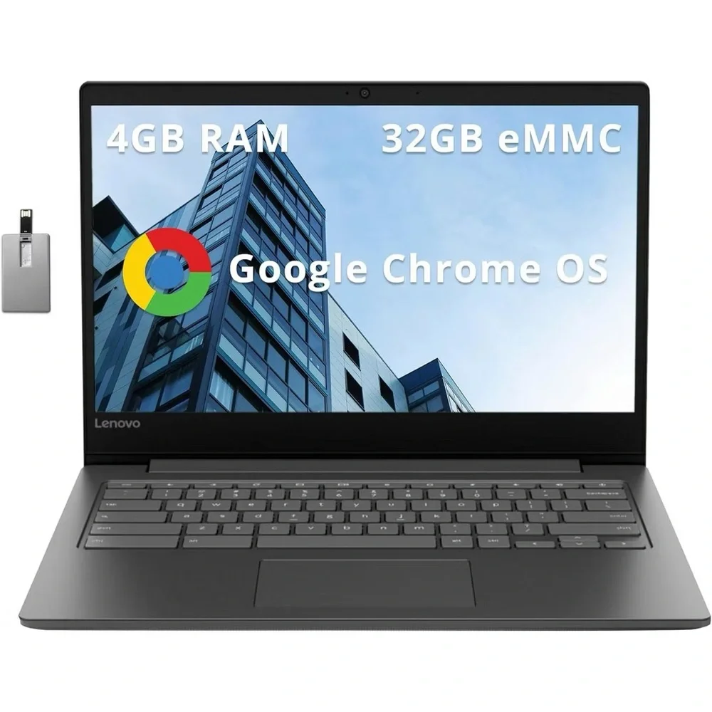 Lenovo Gray Chromebook with 4GB RAM and 32GB eMMC
